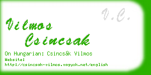 vilmos csincsak business card